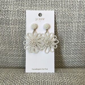 J. Crew beaded flower statement earrings